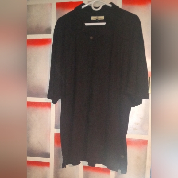 Vintage Tommy Bahama Black Polo Style shirt Sz XL Long - Picture 2 of 9